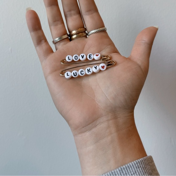 ASOS Beaded Safety Pin Earrings - Picture 2 of 4